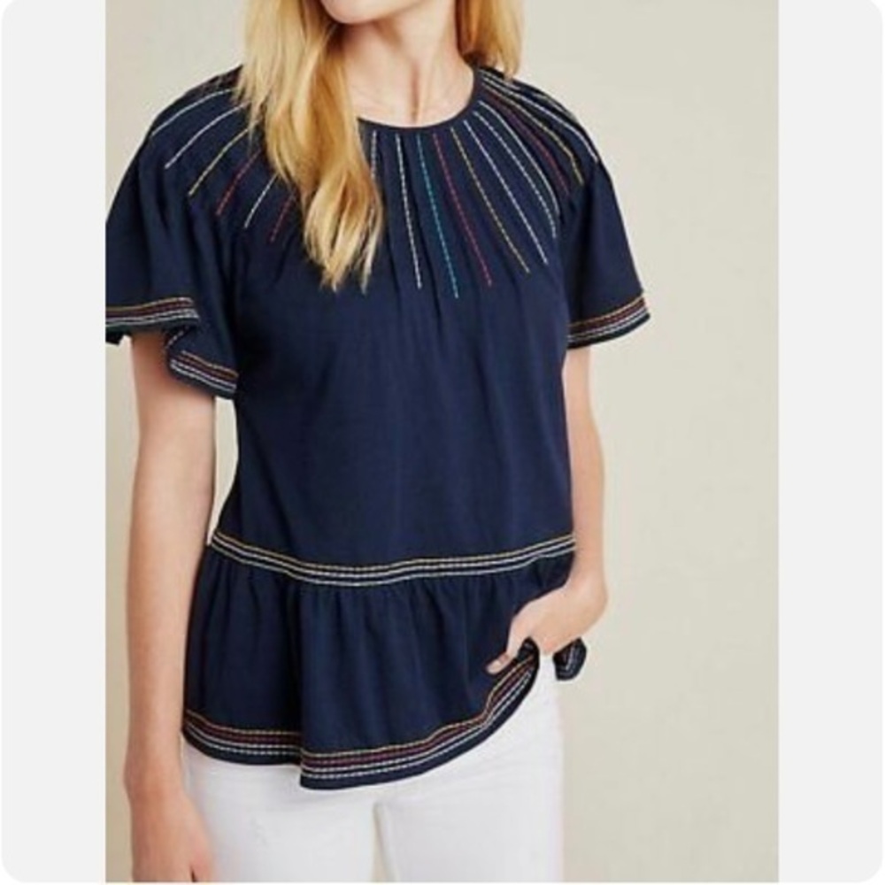 ✨NWT Anthropologie Chamonix Embroidered Swing Top✨